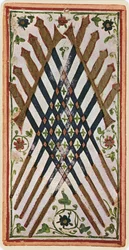 The Ten of Swords, faksimil av ett tarotkort från 
